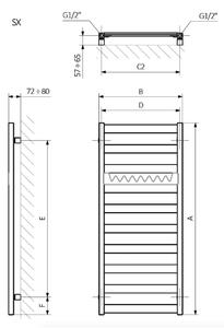 Terma Vivo kúpeľňový radiátor rebríkový 91x30 cm biela WGVOV091030K916SX