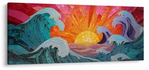 Obraz - Mozaika vĺn (120x50 cm)