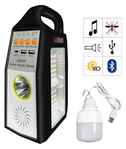 Multifunkčná solárna LED lampa s reproduktorom a powerbankou Kemp