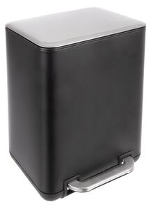 Čierny pedálový odpadkový kôš z nehrdzavejúcej ocele 20 l Black – Orion