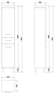 Cersanit Olivia skrinka 35x30x180 cm stojacie bočné biela S543-007-DSM
