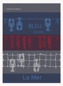 Žakárové kuchynské utierky Bleu Comme La Mer Tricolore, 4 ks