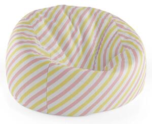 Sablio Sedací vak Cocoon Ružové a žlté pruhy - 75 x 45 x 35 cm