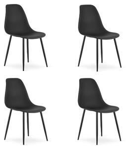 Stolička WAT ​​čierna / čierne nohy x 4