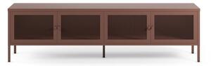 Vínovočervený kovový TV stolík 160x50x35 cm Fayna – Marckeric