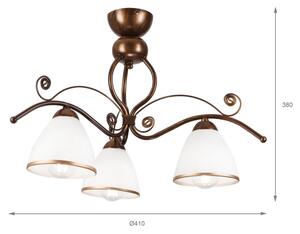 Brilagi - LED Prisadený luster ANTICO 3xE27/60W/230V bronz patina