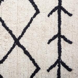 Čiernobiely bavlnený koberec so vzorom DELFT 120 x 170 cm
