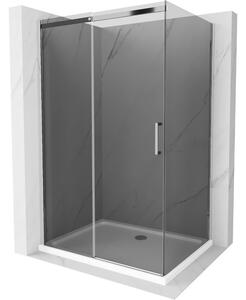 Mexen Omega posuvná sprchová kabína 100 x 90 cm, grafitová, chróm + Flat vanička, biela - 825-100-090-01-40-4010