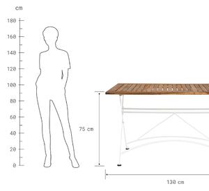 PARKLIFE Skladací stôl 80 x 130 cm - biela/hnedá