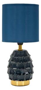 Modrá keramická stolová lampa s textilným tienidlom (výška 30,5 cm) Pigny – Mauro Ferretti