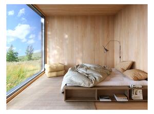 Hnedá dvojlôžková posteľ z borovicového dreva s roštom 180x200 cm Ziggy – Karup Design