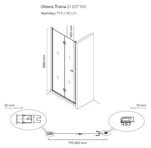 Oltens Trana sprchové dvere 80 cm skladané 21207100