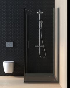 Oltens Hallan stena sprchovacieho kúta 80 cm čierna matný/sklo priehľadné 22100300