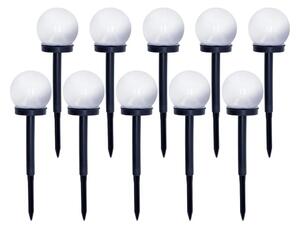 SADA 10x LED Solárna lampa LED/0,12W/1,2V 6500K IP44 čierna/biela
