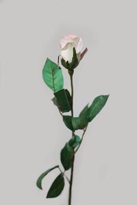 Ružová umelá ruža na stonke s listami 65cm