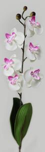 Biela umelá orchidea s listami 45cm