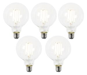 Sada 5 LED žiaroviek E27 G95 číre 2,2 W 470 lm 2700 K