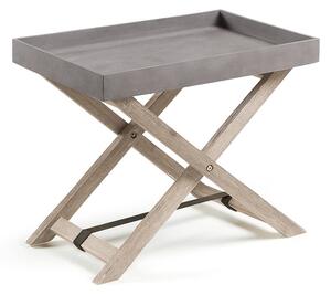 Sivý skladací stolík z akáciového dreva Kave Home Stahl
