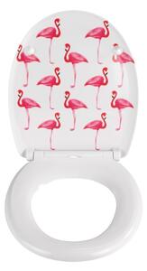WC sedadlo s jednoduchým zatváraním Wenko Flamingo, 45 × 38 cm
