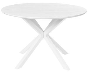 Jedálenský stôl biely MDF kovové nohy ø 120 cm okrúhly tvar klasický moderný štýl kuchyňa jedáleň