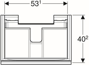 Geberit Acanto skrinka 59.5x41.6x53.5 cm závesné pod umývadlo biela 500.614.01.2