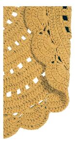 Žltý ručne háčkovaný bavlnený koberec Nattiot Alma, ⌀ 120 cm