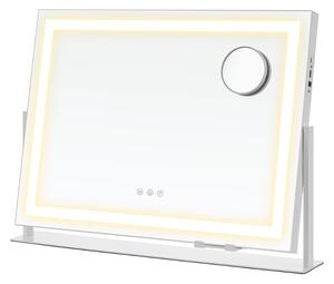 Kozmetické zrkadlo DAHLIA s LED osvetlením, 10x62,5x45,8cm, biela SongmicsHome