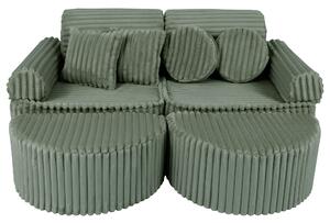 MeowBaby® Churros detská pohovka Max, Olive Sage Green