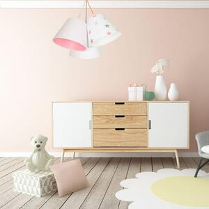 Závesné svietidlo do detskej izby Zsofia 3-svetelné biele/ružové