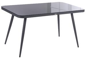 Záhradný jedálenský stôl sivý matný povrch 140 x 80 cm hliník pre 4 osoby minimalistický industriálny štýl
