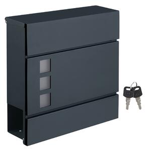 Poštová schránka s valcom na noviny MAIL, 37x10,5x33,5cm, antracitová SongmicsHome