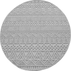 Ayyildiz , Kusový koberec Helix 2202 silver kruh, 120x120, šedá, chodba / predsieň
