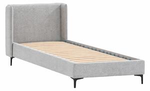 Sivá čalúnená jednolôžková posteľ s roštom 90x200 cm Basti – Ropez