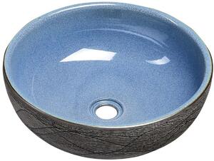 Sapho Priori umývadlo 41x41 cm okrúhly pultové umývadlo dvojfarebná-sivá/kamenná-modrá PI020