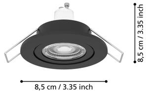 Eglo 902236 -LED kúpeľňové podhľadové bodové svietidlo BARRANCO 1xGU10/4,5W/230V IP44 čierna