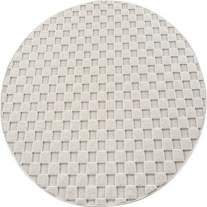 Ayyildiz , Kusový koberec Helix 2203 cream kruh, 120x120, biela, chodba / predsieň