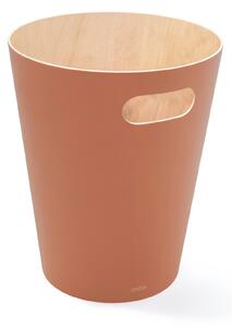 Umbra - Odpadkový kôš Woodrow - oranžová/prírodná - 27,9x22,9x22,9 cm