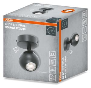 Osram - Bodové svietidlo SPOT SPHERAL 1xGU10/6W/230V čierne