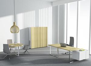 NARBUTAS - Kancelársky stôl PLANA 204x150x75 s pevným kontajnerom na ľavej strane