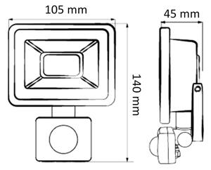 LED reflektor s pohybovým senzorom LED/20W/230V IP65