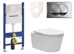 Cenovo zvýhodnený závesný WC set Geberit do ľahkých stien / predstenová montáž + WC SAT Brevis SIKOGES7W71