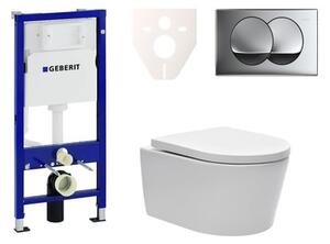 Cenovo zvýhodnený závesný WC set Geberit do ľahkých stien / predstenová montáž + WC SAT Brevis SIKOGES6W71