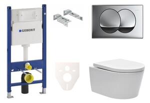 Cenovo zvýhodnený závesný WC set Geberit do ľahkých stien / predstenová montáž + WC SAT Brevis SIKOGES7W71S