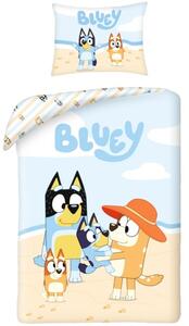 Bavlnené posteľné obliečky Bluey s rodinkou na pláži - 100% bavlna - 70x90 cm + 140x200cm