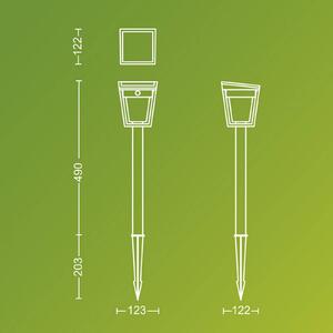 Philips LED solárna zemná lampa Nissa UE, plast, IP44