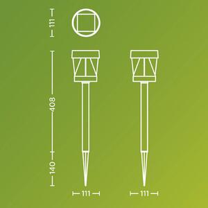 Philips LED solárna lampa Avery, zemný kolík, čierna, IP44