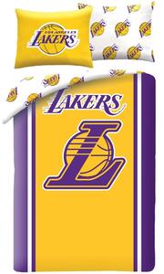 Obojstranné posteľné obliečky z mikrovlákna Los Angeles Lakers - NBA - 70 x 90 cm + 140 x 200 cm - zipsové zapínanie