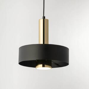 Závesné svietidlo Rif Lux, čierne/zlaté, Ø 25 cm, oceľ, Čierna, Obývacia izba / jedáleň, kov, Moderný, Závesné svietidlo