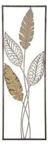 Nástenná dekorácia v zlatej farbe Mauro Ferretti Foglie, 30,5 × 91 cm