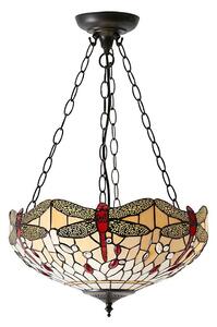 Endon 70759 - Závesný luster na reťazi Tiffany DRAGONFLY 3xE27/60W/230V priemer 41 cm